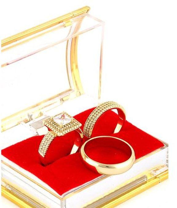 Bruna J Gold Plated Wedding Ring Set