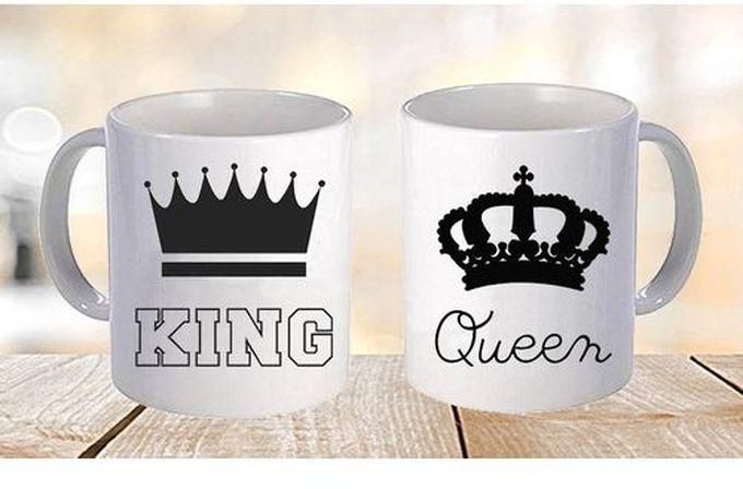 King & Queen Mug - 2 Pcs - White