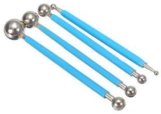 4-Piece Stainless Baking Cake Tool Blue 13x4x3centimeter
