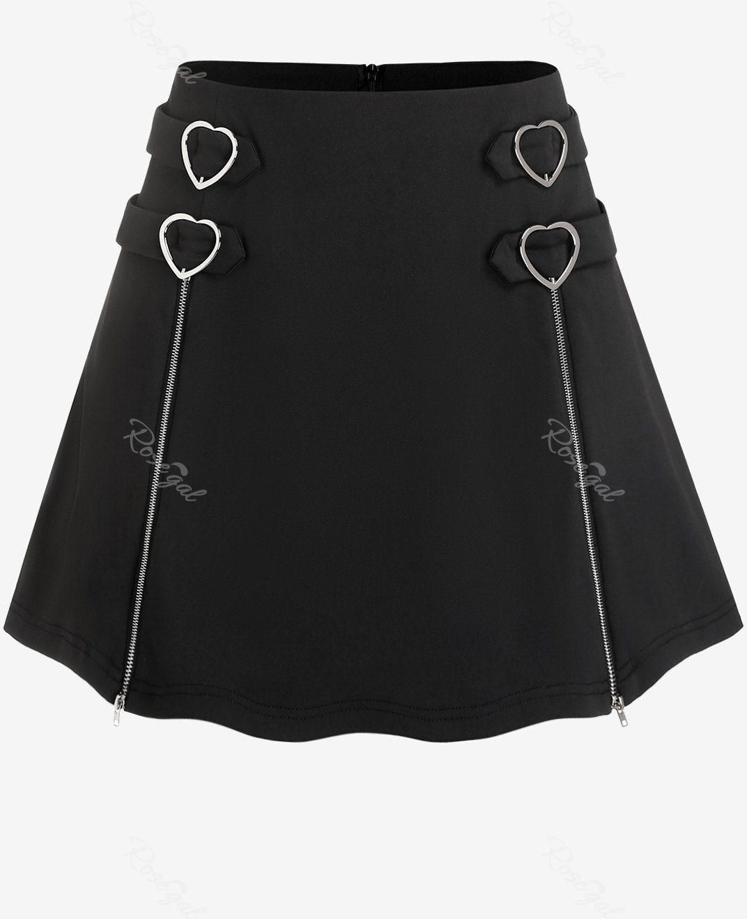 Plus Size Zippers Heart-ring Mini A Line Skirt - M | Us 10
