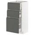 METOD / MAXIMERA Base cabinet with 3 drawers, white/Voxtorp high-gloss/white, 40x37 cm - IKEA