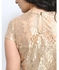 FabAlley High Shine Lace Blouse Gold M