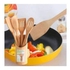Generic 4 Pcs + 1Holder Bamboo Wooden Cooking/Serving Spoons
