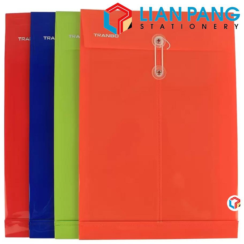 TRANBO A4 Envelope File Folder String and Button Document Envelope (5 Colors)