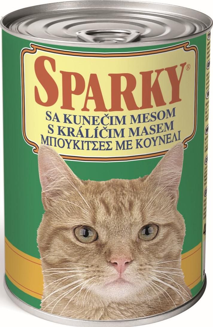 SPARKY CHUNKIES WITH RABBIT – COMPLETE CAT FEED 415G