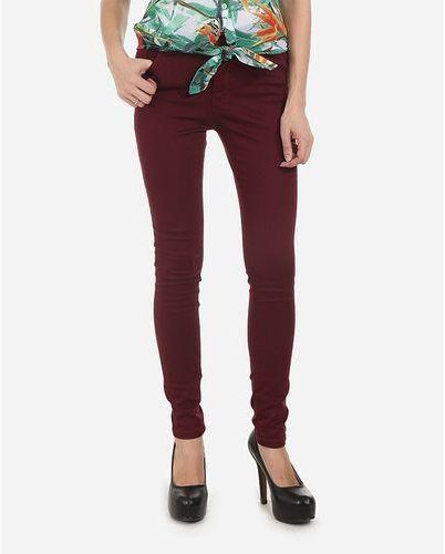 Plain Jeans Pants - Dark Red