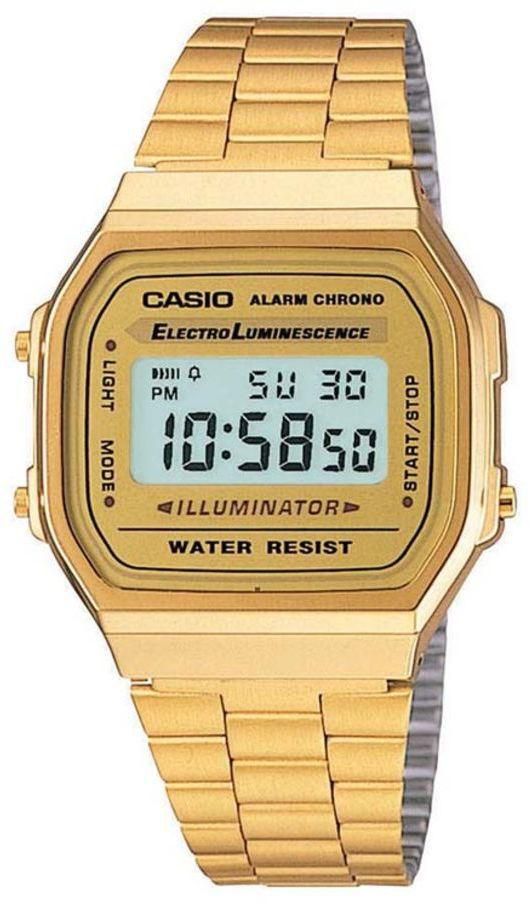 CASIO Men's Water Resistant Stainless Steel Digital Watch A168WG-9