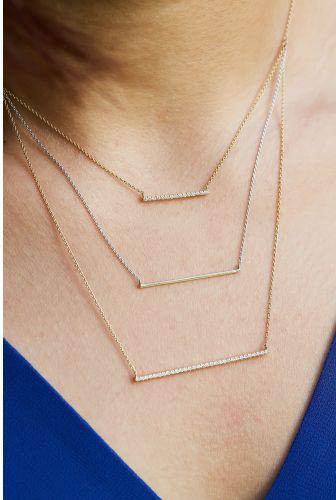 SIRAN by IRAM 18K Gold Diamond - Triple Layer Necklace