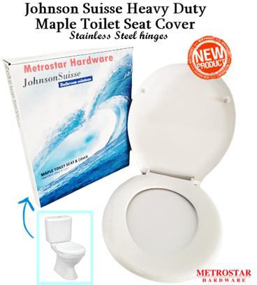 Johnson Suisse Heavy Duty Maple Toilet Seat Cover (White)