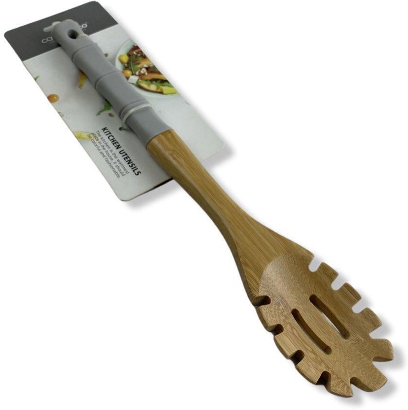 Casasunco Large Wooden Kitchen Spaghetti Spoon With Silicone Handle, SK-3114