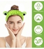 Hair Band and Head Wrap, Cute Green Frog Hairband Headwear Elastic Eye Spa Headband Hair Accessories for Girl Women Face Washing Shower Sports Yoga Beauty Skincare