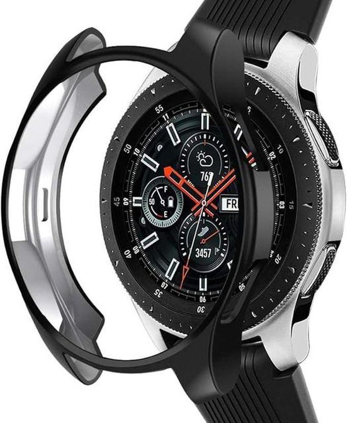 TPU Half Frame Protective Case Cover Compatible with Samsung Galaxy Watch 4 Classic 46mm (Black)