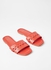 Textured Slip On Flat Sandals Red