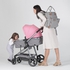 Moon - Pro 2 in 1 Convertible to Carrycot, Reversable Stroller -Blue + MOON - Kary Me Diaper Bag Backpack- Gray- Babystore.ae