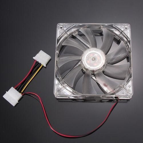 Generic Quad 4 LED Light 120mm PC Computer Case Cooling Fan Mod Easy Installed Fan 12V-clear