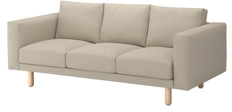NORSBORG 3-seat sofa, Edum beige beige/birch