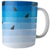 Printed Ceramic Coffee Mug Blue/White/Black Standard