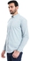 Pavone Dupplin Pattern Turn Down Collar Shirt - White, Blue & Lime Green