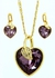 Purple Gold Plated Women Jewelry Set