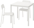 MELLTORP / ADDE Table and 2 chairs - white 75 cm