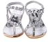 Sunshine Fashion Summer Flip Flop Beach Casual Rhinestone Shoes Toe Sandals-Silver