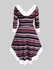Plus Size Faux Fur Trim Colorful Geometric Pattern Lace-up Knit High Low Dress - L | Us 12