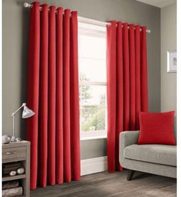 RED Curtain (2Panels) + 1m FREE SHEER