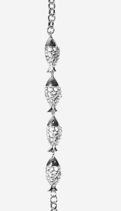ZISKA Chains Bracelet With a Stone - Silver
