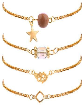 4-Piece Gold Plated Bracelet Set