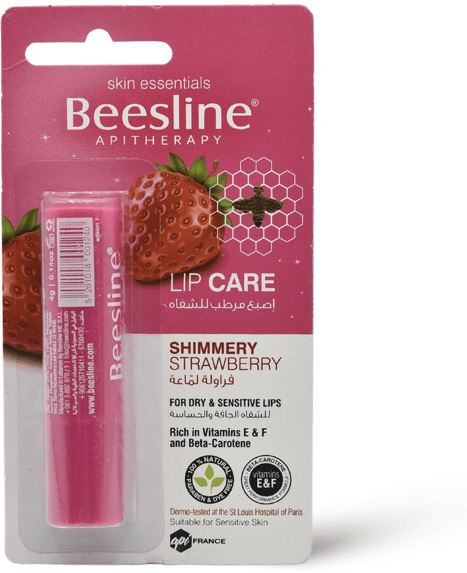 Beesline, Lip Balm, Shimmery Strawberry - 4 Gm