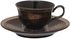 Get Lotus Dream Porcelain Tea Cup Set, 7 Pieces - Black Gold with best offers | Raneen.com