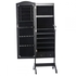 Full Length Mirrored Jewelry Cabinet with Buit-In Lights, Black - 154 x 30.8 x 45.7 cm