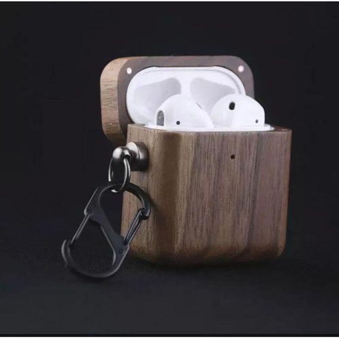 Classy Wooden Design Airpods 1 & 2 Protective Case - Brown