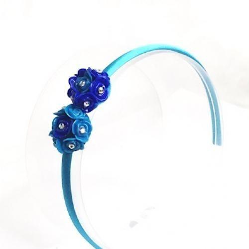 House Of Genevieve Acrylic Flower Alice Hair Band Kids Fashion Girls Hair Accessories - Blue