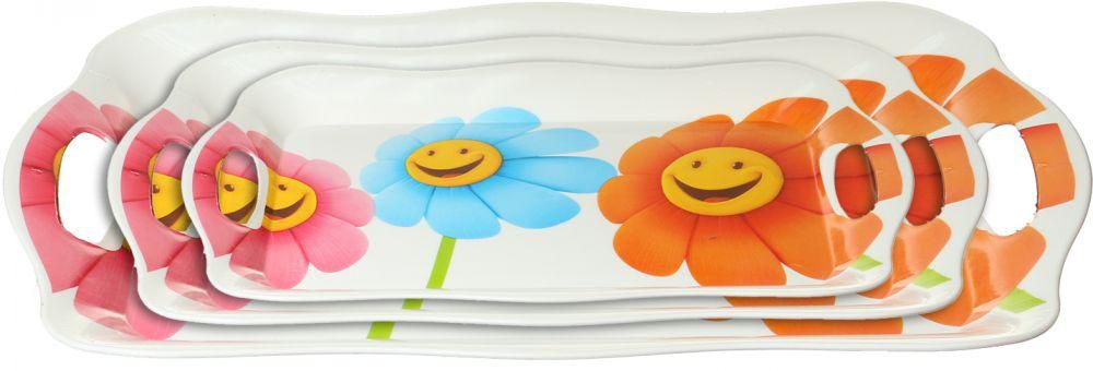 Set Of 3 Pieces Serving Trays, Multi Color