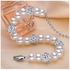 AAAA Pure Natural Pearl Jewelry Set Silver Crystal NP870022