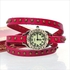 Women's  Long Band Round Rivet Cow-Leather PINK Bracelet Vintage Watch‫(3026)