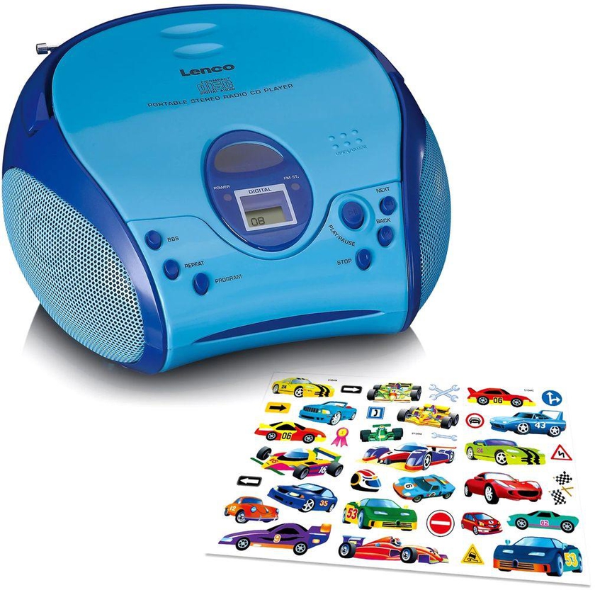 Lenco SCD-24BU Kids Portable Stereo FM Radio with CD Player - Blue