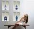 MEMORiX Removable Wall Decor Sticker - 3D Blue Vases