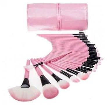 32-Piece Makeup Brush Set Pink