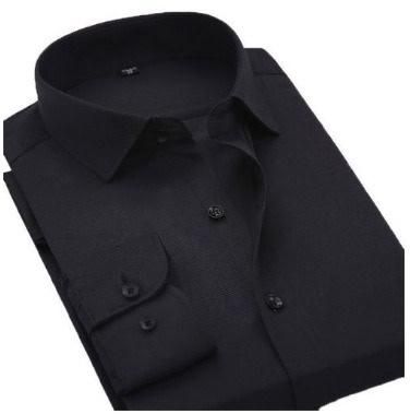 Men's Formal Plain Shirt - Black