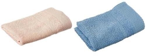 Rosa Home Honeycomb Cotton Hand Towel, 33 X 33 cm - Rose + ROSA HOME Bordeaux Honeycomb Cotton Face Towel, 60 x 40 cm - Baby Blue
