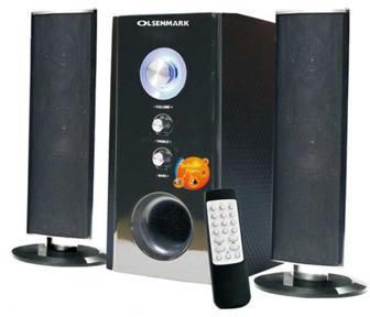 Olsenmark - OMMS1117 High Power 2.1 Professional Speaker - Multimedia Speaker System with Subwoofer - USB/SD/FM/BT/ &ndash; LED Display Speakers