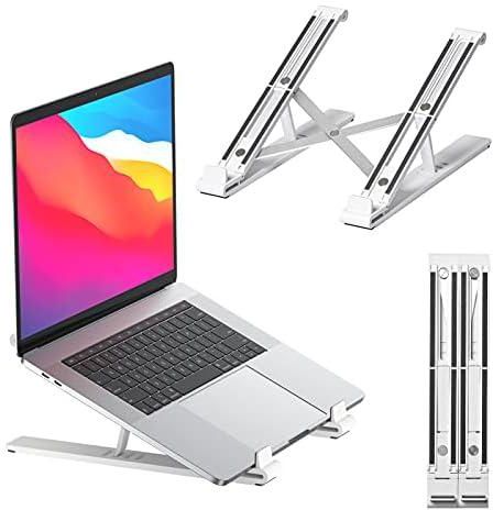 Laptop Stand Portable, JSAUX Laptop Holder for Laptop, Adjustable and Foldable Computer Stand Compatible with MacBook Air Pro, iPad, Dell, Lenovo, HP, More 10-15.6” Laptops and Tablets (White)