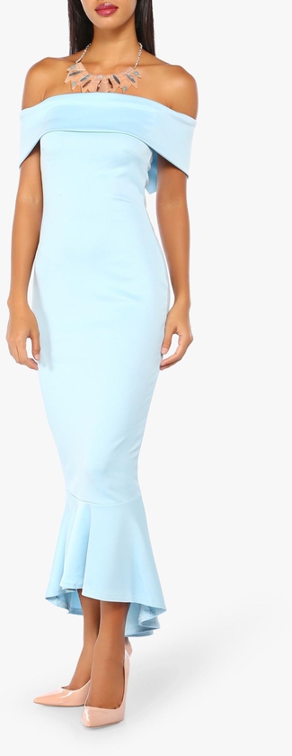 Light Blue Fishtail Maxi Dress