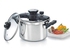 Prestige Clip-On Stainless Steel Pressure Cooker, Cook and Serve Pot with Extra Glass Lid, Large 5 Liters (25645 Silver)
