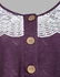 Plus Size Butterfly Lace Panel Henley T-shirt - L