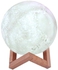 3D USB LED Moon Lamp With Stand White/Beige