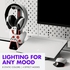 Tilted Nation RGB Headset and Controller Stand with Charging Station - for Playstation or PC - PS4 / PS5 Controller Holder with Charger - Headphone and Game Controller Holder for Desk - White