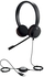 Jabra Evolve 20 Stereo Headset - Wired Headphones for VoIP Softphone with Passive Noise Cancellation - USB-Cable with Controller - Black, Medium